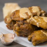 5 Wings · 100% all natural, hormone free.  Choose from one of our awesome sauces.