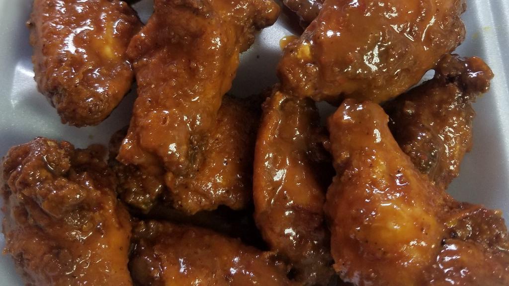 Chicken Wings · Sauces: Boss Sauce, BBQ, Buffalo, etc. for an additional charge. Blue cheese and Ranch for an additional charge.