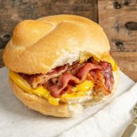Bacon Egg And Cheese · bacon, egg and American cheese breakfast sandwich.