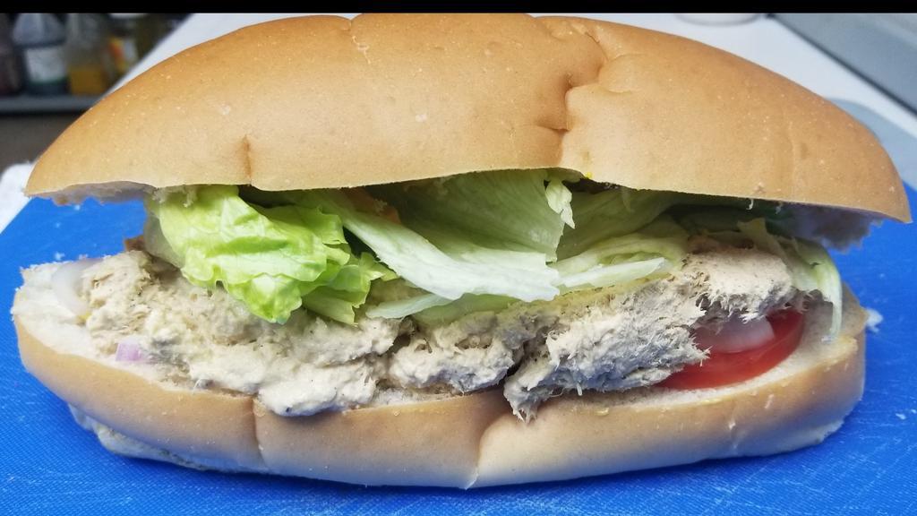 Tuna (Cold Sandwich) · Tuna, Lettuce, Tomato, American Cheese and Mayo