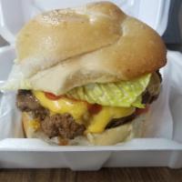 Deluxe Cheese Burgers (Hot Sandwich) · American cheese, lettuce,  tomatoes,  mushrooms,  mayo.