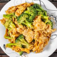 Chicken With  Broccoli / 芥蘭雞 · Served with pork fried rice and choice of side.