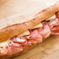 Alba Sandwich · Prosciutto Crudo Parma PDO, fontina cheese PDO, organic Italian truffle oil, and extra virgi...