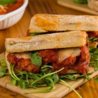 Meatballs Sandwich · Homemade 100% angus beef meatballs with tomato sauce served on our fresh Ciabatta Bread with...