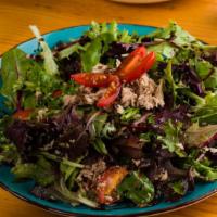 Italian Tuna Salad · Mixed organic seasonal vegetables, organic cherry tomatoes, Italian tuna in extra virgin oli...