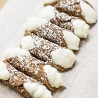 Cannolo · Filled with sweetened Italian ricotta cheese cream.