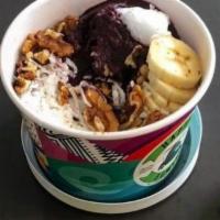S'Mores Bowl · Açaí blended with almond milk. Topped with vanilla almond granola, graham cracker crumbs, ba...