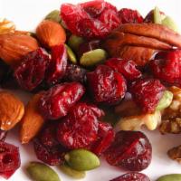 Orchard Valley - Omega-3 Mix · 2 oz of Walnuts, dried sweetened cranberries, almonds and pistachios