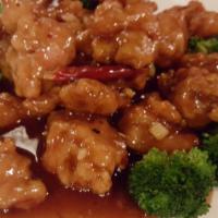 General Tso'S Chicken · Battered chicken, wok-tossed with dried chili, sweet Sichuan chili sauce, sugar, vinegar. Sp...