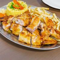 Whole Chicken · CHARCOAL GRILLED CHICKEN SERVED WITH TWO OPTIONS OF SIDES