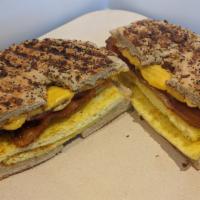 Bacon-Egg-Cheese Sandwich · on choice of bagel or multigrain roll.