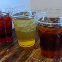 Fresh Brewed Iced Tea · Refreshing blend of choice teas, fruits, and herbs. Brewed fresh daily from loose leaf teas....