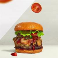 Bbq Day Burger  · American beef patty topped with melted cheese, barbecue sauce, and caramelized onions on a b...
