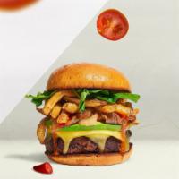 But First Fries Burger  · American beef patty topped with fries, avocado, caramelized onions, ketchup, lettuce, tomato...