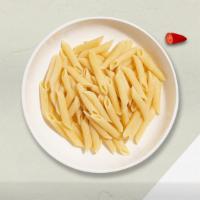 Build Me Up Penne · Fresh penne pasta cooked with your choice of sauce, veggies, and meats and topped with black...
