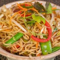 Hakka Noodles · Wok tossed noodles mixed with veggies and a blend of our signature sauces