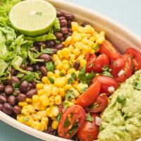 The Mexican Bowl · Vegan and gluten-free. Rice blend, guacamole, pico de gallo, black beans, romaine, cilantro,...