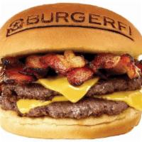 Ultimate Bacon Cheeseburger · Double All-Natural Angus Beef Free of Hormones, Steroids, and Antibiotics, Double American C...