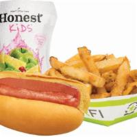 Kids Hot Dog Meal · Kids American Wagyu Beef Hot Dog with Choice of Junior Fries or Natural Snack and Kids Natur...