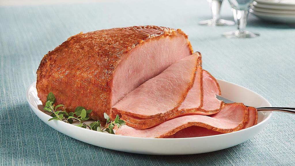 Boneless Half Ham · The Easy & Casual Crowd-Pleaser. Smoked up to 10-11 hours for a lighter taste. Hand-finished with our sweet, crunchy glaze for a unique taste. Pre-sliced, ready-to-serve and enjoy!  3.5-4 lbs serves up to 10