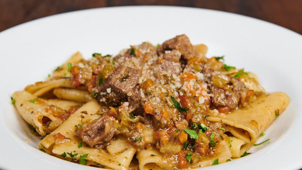 Paccheri Alla Genovese · Genovese is a slowly cooked onions, short ribs ragu'