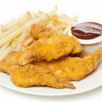 6 Chicken Fingers With Fries · Gluten free crispy chicken fingers.