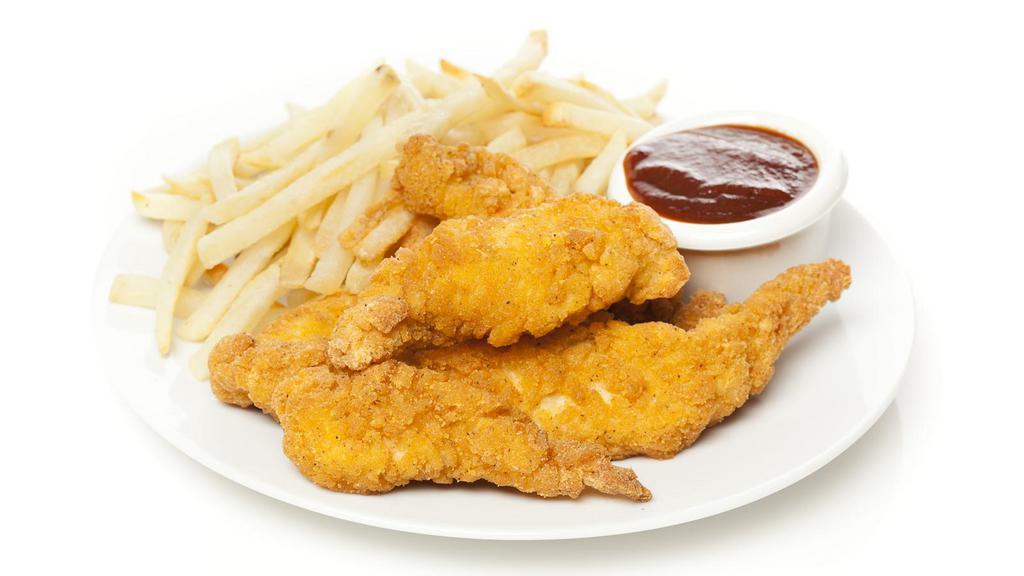 6 Chicken Fingers With Fries · Gluten free crispy chicken fingers.