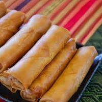 Spring Roll (1) / 上海卷 · Vegetables in a thin wheat flour wrap, rolled and fried.