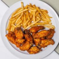 Buffalo Chicken Wings (10Pcs) · 10 pieces. cooked wings of a chicken coated in buffalo sauce.