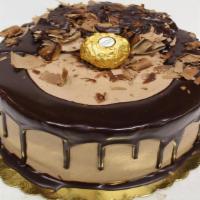 Round Chocolate Mousse Cake · Chocolate Cake Topped w/Chocolate Ganache and Filled w/Chocolate Mousse. Please call to veri...