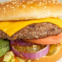 Cheese Burger · Scrumptious, 100% beef patty with zero additives or preservatives, seasoned with pepper and ...
