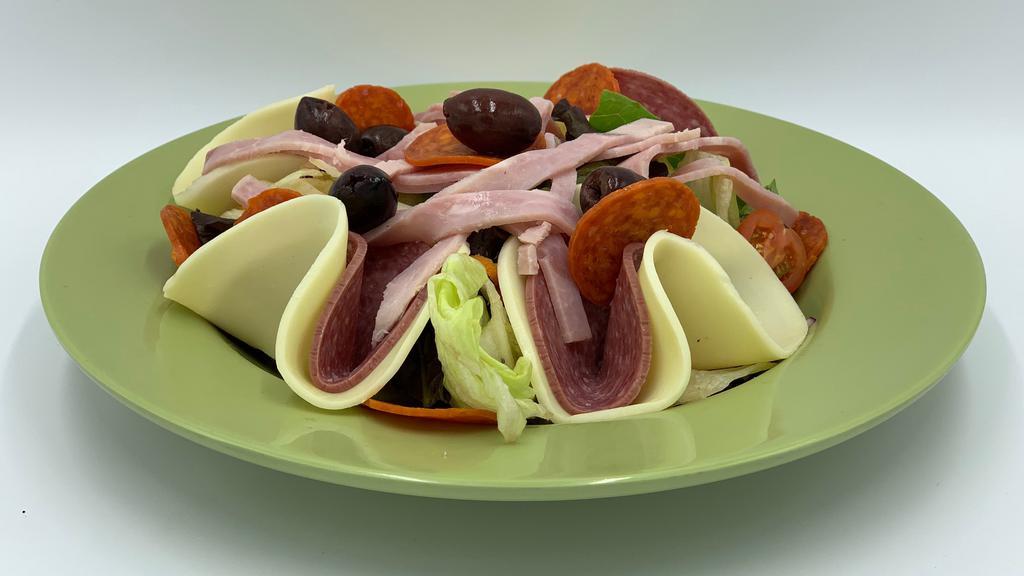 Antipasto Salad (Small) · lettuce, tomato, provolone, ham, pepperoni, salami, olives