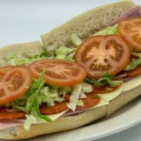 Cold Italian Sandwich · Ham, salami, pepperoni, provolone, lettuce and tomato.