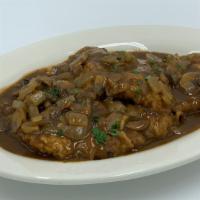 Veal Marsala · Pan seared Veal in a Marsala wine sauce w/ Mushrooms, Onions & Broccoli.
