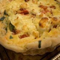 Goat Cheese, Tomato, & Baby Spinach Quiche · 