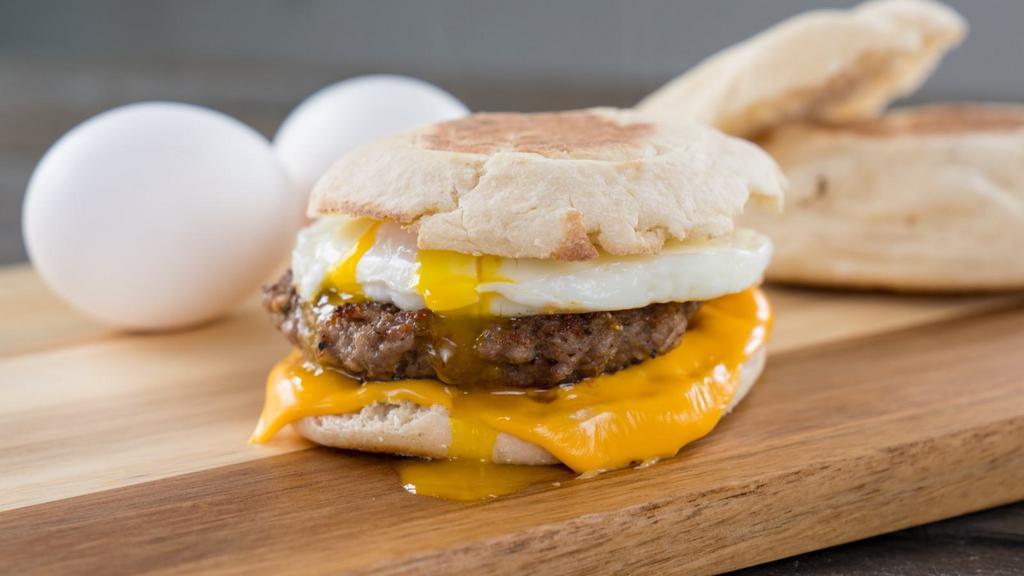 Sausage, Egg & Cheese Sandwich · Sizzling sausage, eggs, and melted cheese on customer's choice of bread.