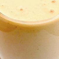Nutty Muscle Monkey Smoothie · Banana, peanut butter, vanilla protein and soy milk.