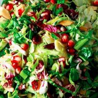Pomegranate Brussels Sprouts · gluten free
Shredded brussel sprouts, pomegranate seeds, raisins, shallot dressing