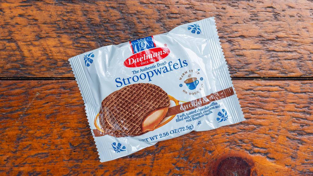 Stroopwafels - Chocolate · 2 Soft, Toasted Chocolate Waffles Filled with Caramel