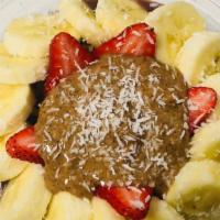 Almond Butter Acai Bowl · Strawberry, banana, coconut flake and hemp granola.