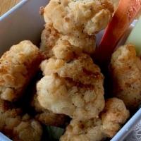 Plain Chicken Bites · Gluten-free breaded white meat chicken (Only gluten-free without sauce) carrots and Celery