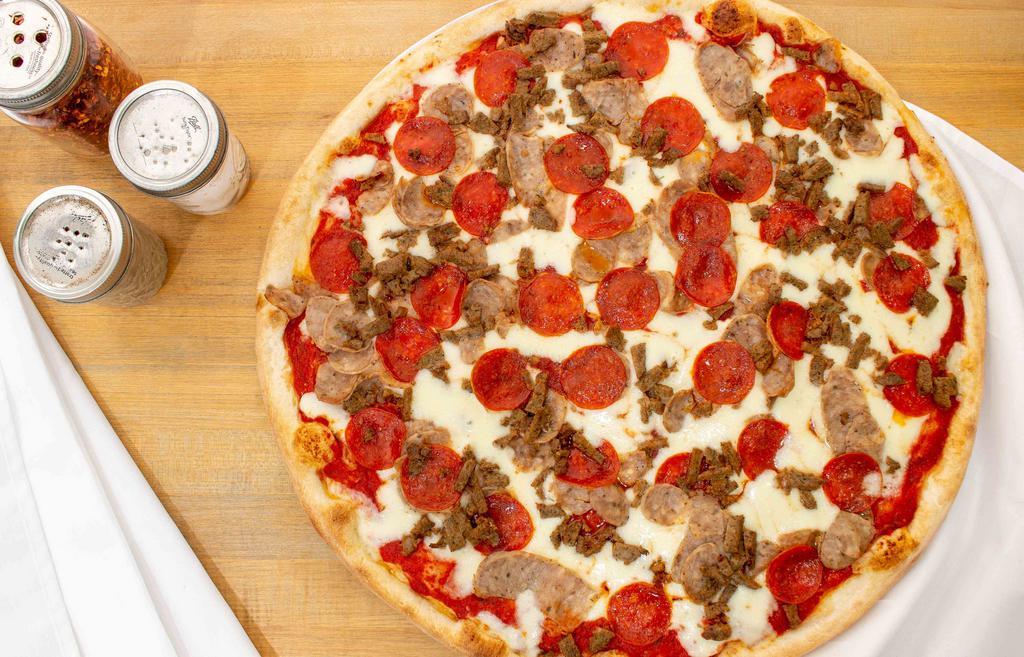Meat Lover`S Pizza · Pepperoni, Italian sausage, and meatballs.