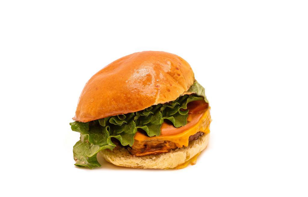 Lotf Burger · Quarter pound Angus burger with American cheese, lettuce, tomato, LoTF secret sauce, brioche bun