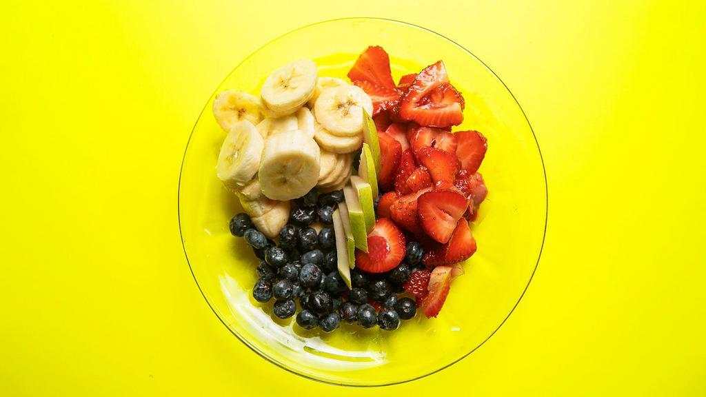 Fresh Fruit Salad · Fresh cut strawberries, bananas, blueberries and pear.
