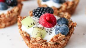 Granola Yogurt Cup  & Fruit (Reg) · Vanilla Cup Full Of Yogurt with Granola and different kind of fruits like bananas , Strawber...