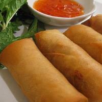 Crispy Spring Roll · Mixed vegetable spring, Carrots, cabbage, taro root, Peeled split mung bean served with home...