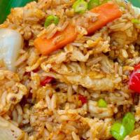Spicy Tom Yum Fried Rice · With spicy tom yum paste, lemongrass, red onion, scallion and egg.