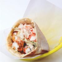 Chicken Kebob Sandwich · Marinated cubes of chicken breast, skewered and grilled;  served in a pita pocket with lettu...