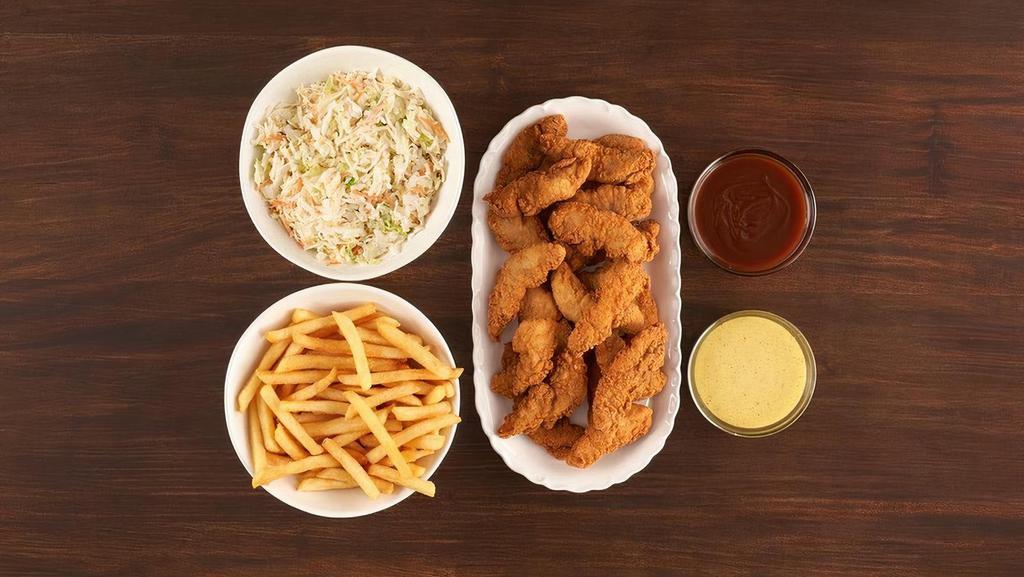 Family Chicken Tenders Meal - Serves 4-6 · 24 Chicken Tenders, Fries & Slaw.. Serves a family of 4-6. Ready to eat. Pickup only.