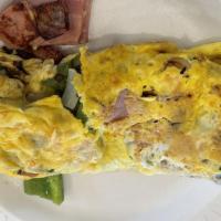 Western Omelette Platter · Ham, peppers, and onions.